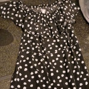 Off the shoulder polkadot dress
